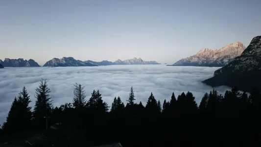 Cloud inversion near Rifugio Carestiato